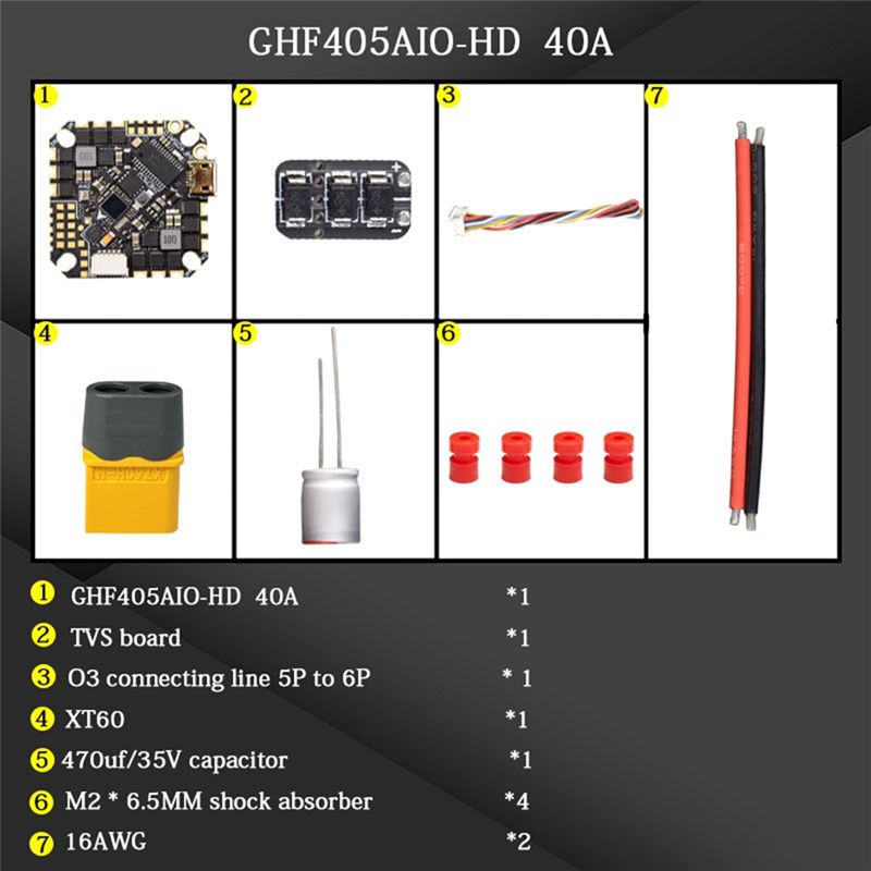 Fpv Drone Flight Controller - ABTI-GHF405AIO-HD 40A Pengontrol Penerbangan AIO F405